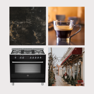 RUSTICA 90CM GAS HOB, ELECTRIC OVEN, ELECTRIC GRILL BLACK