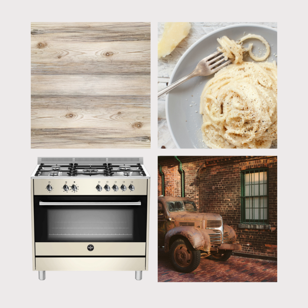 RUSTICA 90CM GAS HOB, ELECTRIC OVEN, ELECTRIC GRILL CREAM