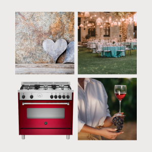 AMERICANA 90CM GAS HOB, ELECTRIC OVEN, ELECTRIC GRILL BURGUNDY