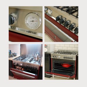 AMERICANA 90CM GAS HOB, ELECTRIC OVEN, ELECTRIC GRILL BURGUNDY