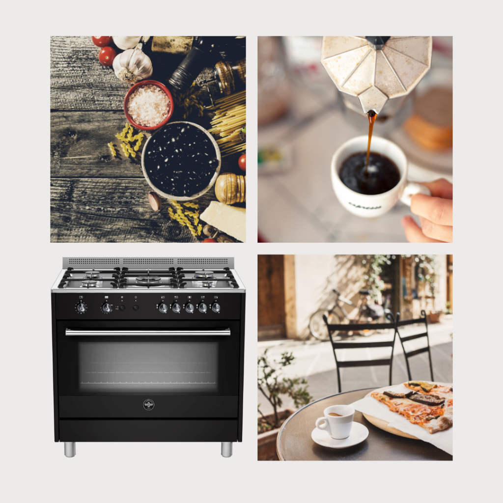 RUSTICA 90CM GAS HOB, GAS OVEN, GAS GRILL BLACK