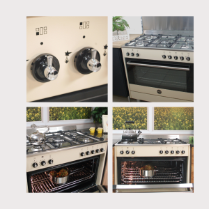 RUSTICA 90CM GAS HOB, ELECTRIC OVEN, ELECTRIC GRILL CREAM
