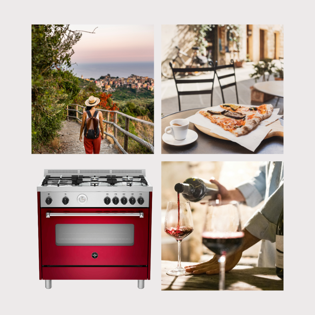 AMERICANA 90CM GAS HOB, GAS OVEN, GAS GRILL BURGUNDY